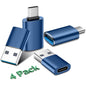 Temdan USB to USB C Adapter Combo 4-Pack, 10Gbps Type C Converter
