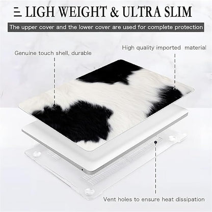 Compatible with MacBook Air 13.3 13.6 Inch Case 2022 2021 2020 2019 Plastic Hard Shell Case Cover,13.3 Pro(A1706/A1708/A1989/A2159/A2289/A2338), Cow