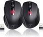 Wireless Mouse, D-09 Computer Mouse USB Cordless Mice for Laptop, Ergo Grips, Lightspeed 5-Level 2400 DPI, 16 Months Battery, Portable for PC Mac Chromebook (2Pack)