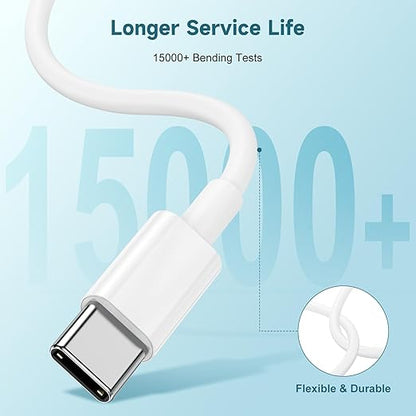60W USB C to Cable [3Pack] iPhone 15 Fast Charging Cable,3ft Short USB-C to USBC Power Cord for iPhone 16/15 Pro Plus Pro Max, MacBook Pro Air/IPad/iPad Pro 12.9/11,AirPods 4(White)