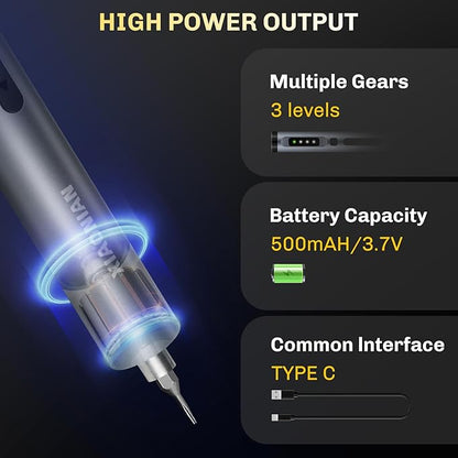3.7V Precision Electric Screwdriver Set,50 IN 1 Small Power Magnetic Storage Mini Electric Screwdriver Cordless Set USB Charging Repair Tool Kit for Electronics Laptop Phone Camera Glasses Watch