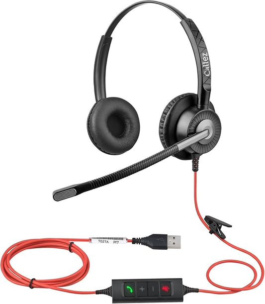 Callez Computer Headset with ENC Dual Mic Noise Cancelling for PC Laptop