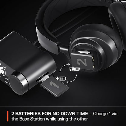 SteelSeries Arctis Nova Pro Wireless Multi-System Gaming Headset - Premium Hi-Fi Drivers - Active Noise Cancellation - Infinity Power System - ClearCast Gen 2 Mic - PS5, PS4, PC, Switch, Mobile