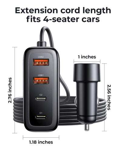 AINOPE PD&QC 108W Multiple Ports Car Charger, Cigarette Lighter USB Charger
