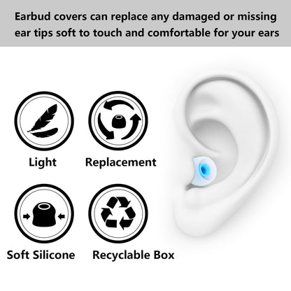 MMYQXI Earbud Replacement Tips Silicone Earbud Tips Earbud Covers Fit for in-Ear Headphones (Inner Hole 3.8mm -5.1mm) Ear Tips Earbud Rubber Tips 9 Pairs S/M/L