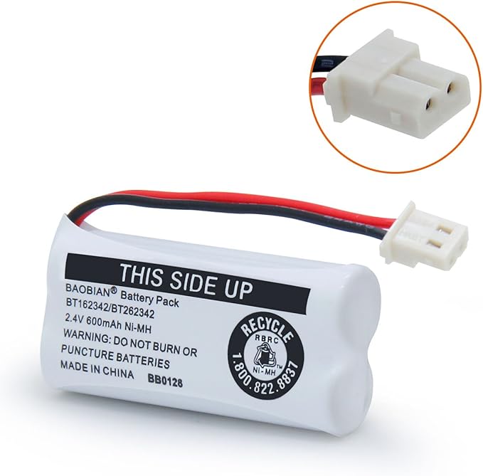 BT162342 BT262342 Battery Compatible with for BT183342 BT283342 BT166342 BT266342 VTech CS6114 CS6419 CS6719 at&T EL52300 CL80111 Cordless Phone(Pack of 4)(Pack 0f 4)