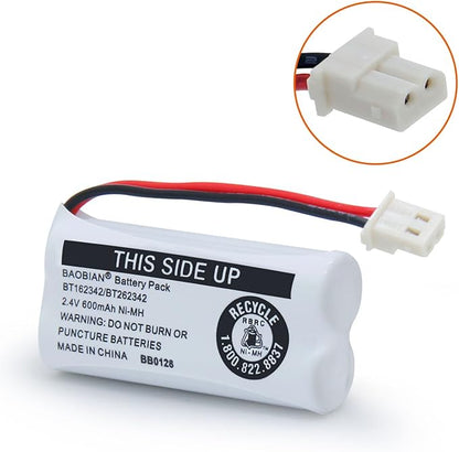 BT162342 BT262342 Battery Compatible with for BT183342 BT283342 BT166342 BT266342 VTech CS6114 CS6419 CS6719 at&T EL52300 CL80111 Cordless Phone (Pack of 2)