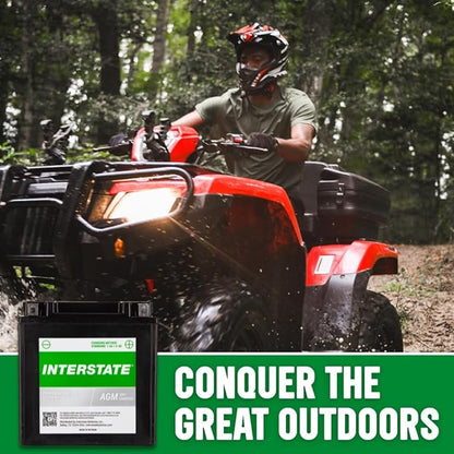 Interstate Batteries YIX30L-BS 12V 30Ah Powersports Battery 400CCA High-Performance AGM Rechargeable Replacement for Harley, Polaris, BMW Motorcycles, ATVs, UTVs, Snowmobiles (CITX30L-BS)