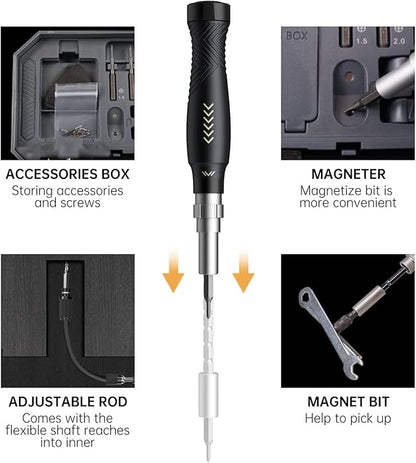 Precision Screwdriver Set, Laptop Screwdriver Kit, JAKEMY 164 in 1 Professional Computer Screwdriver Repair Kit with T6 Torx Bit for MacBook, iPhone, Watch, Camera, Eyeglass, Xbox, DIY