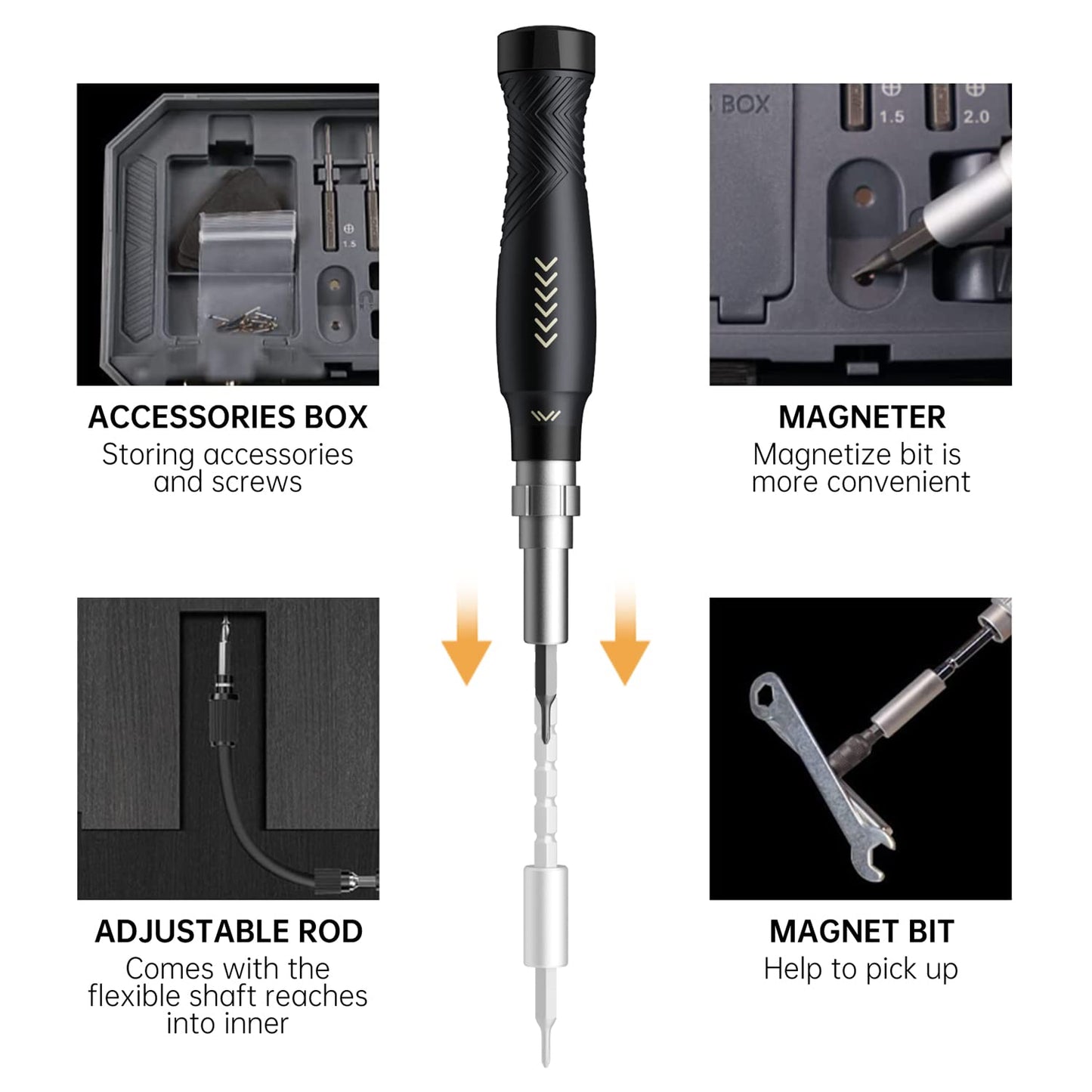 JAKEMY 164 in 1 Precision Screwdriver Set, Laptop Screwdriver Kit, Professional Computer Screwdriver Repair Tools with T5 T6 Torx Screwdriver Bit for MacBook, iPhone, PC, RC, PS5, Watch, Xbox, DIY