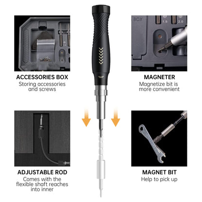 JAKEMY 164 in 1 Precision Screwdriver Set, Laptop Screwdriver Kit, Professional Computer Screwdriver Repair Tools with T5 T6 Torx Screwdriver Bit for MacBook, iPhone, PC, RC, PS5, Watch, Xbox, DIY