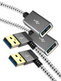 CableCreation Short USB 3.0 Extension Cable 1FT, Left Angle Extender Cord