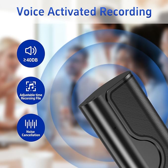 128G Magnetic Voice Recorder with Really AI-Intelligent Triple Noise Reduction,35 Days Continuous Recording Device,Voice Activated Audio Recorder,Digital Voice Recorder Meetings/Interviews/Classroom