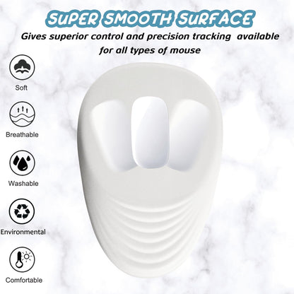 Armanza Ergonomic Mouse Pad Wrist Support, White Mouse Pad with Wrist Rest, Entire Memory Foam & Non-Slip PU Base MousePads with Massage Design for Pain Relief, Desk, Office, 12" x 8" x 1.2" Inch