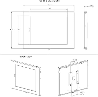 TABcare Locking Security Metal Case for Apple iPad Pro 12.9" 3/4/5/6 for Kiosk, POS, Store, Show Display (White, iPad Pro 12.9 3/4/5/6)