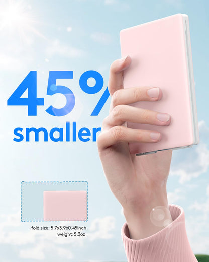 Samsers Ultra Slim Foldable Bluetooth Keyboard for Phone Tablet PC, Pink