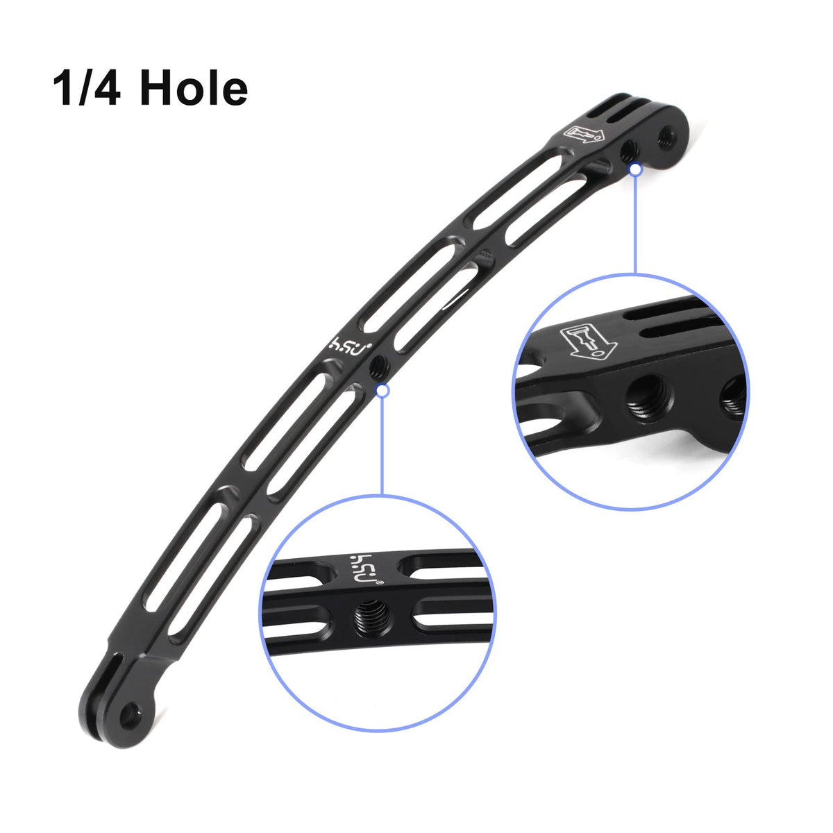 HSU Aluminum Alloy Curved Extension Arm Kit (7.9”/5.3”/3”) (Black)