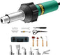 VEVOR Hot Air Plastic Welder, 1600W Hot Air Torch Pistol, 122-1112℉ PVC TPO Vinyl Heat Gun Welding Torch, Plastic Roofing Welding Kit with 17 Accessories- Toolbox, Nozzle, Roller, Blades for PP/PE/PVC