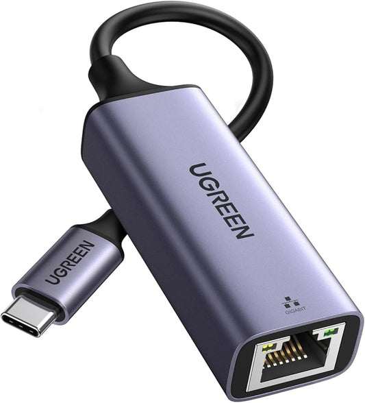 UGREEN USB C to Ethernet Adapter, Plug and Play 1Gbps Ethernet Adapter, Aluminum Case, (Thunderbolt 4/3 Compatible) to RJ45 Network Dongle, Compatible for MacBook Pro/Air, iPhone 17 Pro/Max, iPad, XPS