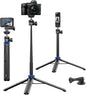 Selfie Stick Tripod for Gopro Camera, 62" Extendable Tripod Stand with 360° Ball Head 1/4" Screw, Portable Lightweight Camera Tripod for GoPro Max Hero 11 10 9 8 7 6 5 DJI OSMO Action Camera