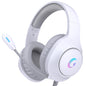 syndesmos CM7002 Gaming Headset for PC, PS5, Xbox Series X|S, Switch, Over-Ear Headphones with 7.1 Surround Sound, 50MM Drivers & Noise Canceling Mic, RGB Comfort Headset for Gaming, Light White
