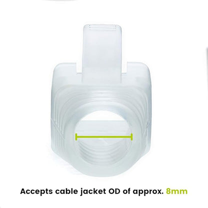 trueCABLE RJ45 Strain Relief Boots, 8.0mm Slip-On PVC Plug Cover, Transparent, 100 Pieces