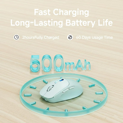 SEUNKWANG Dual-Mode Wireless Mouse with Visible Battery Indicator, Silent Rechargeable Bluetooth & 2.4G Computer Mouse, 1600 DPI, One-Click Desktop Privacy Key, Portable Mice for Laptop/PC/Mac - Blue