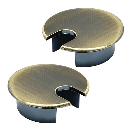 Desk Grommet 1-3/8" (35 mm), 2 Pcs Bronze Desk Cord Hole Cover
