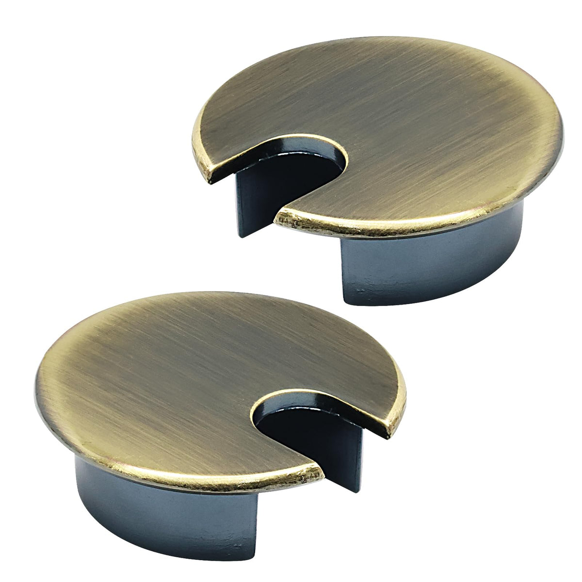 Desk Grommet 1-3/8" (35 mm), 2 Pcs Brushed Silver Desk Cord Hole Cover