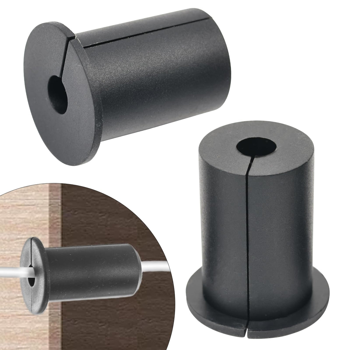 EASYEAH 2pc Black Starlink Cable Grommets 1" Silicone Wire Hole Grommet