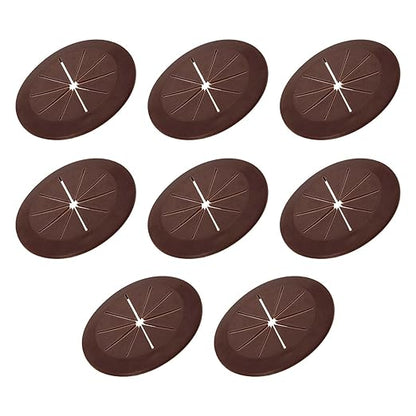 PATIKIL Desk Grommet 2-1/16", 8 Pcs Round Cable Grommet Cord Hole Cover with Adhesive Tape Flexible Table Wire Organizer for Office Home Table Countertop, Deep Brown