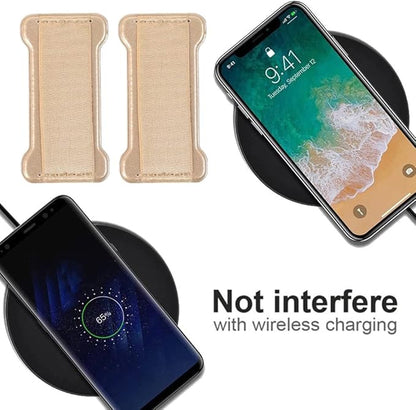 Cell Phone Finger Grip Strap Holder for Hand, Finger Strap Phone Holder, New Slim Finger Loop Selfie Grip Compatible with Most Smartphones - 2Pack(Black Gold)