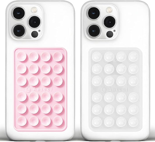 JingJinYY Medium-Sized Silicone Suction Phone Case Adhesive Mount, Enhanced Suction Power and Upgraded Thickened Sticky Phone Grip, Durable, Hands-Free Sticky Phone Holder, 2.28"x3.46" (LPK&TP)