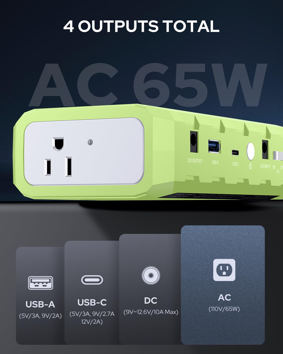Apowking Portable Power Bank with AC Outlet, 65W Portable Laptop Charger
