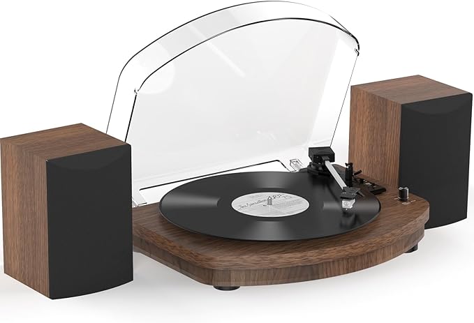 Retrolife Vinyl Record Player with External Speakers AT-3600L Cartridge