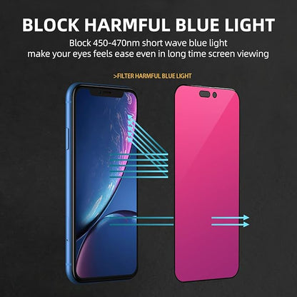 EGKimBa for iPhone 16 Plus Privacy Screen Protector, Gradient Color, Bubble Free, Easy Installation, Auto Dust-Elimination, Anti Blue Light