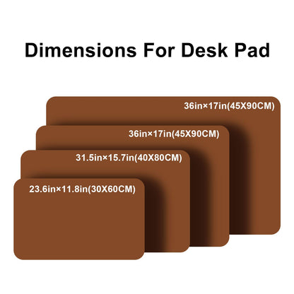 PU Leather Desk Pad Protector Gaming Mouse Pad Non Slip Desk Mat for Keyboard and Mouse Waterproof Desk Writing Pad for Office and Home Desk Accessories(Brown, 47.2 * 17.7)