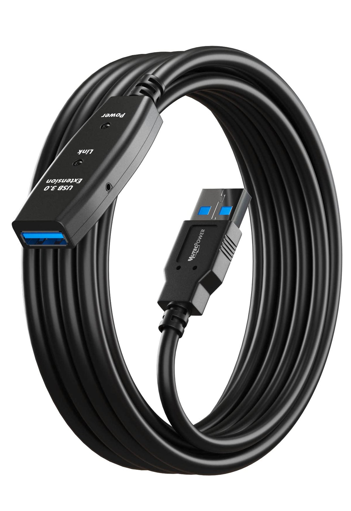 MutecPower 16 Feet Active USB Extension Cable 3.0 Male to Female with A Extension chipset Signal Booster - Active Extension/Repeater Cord 5 Meters / 16 Feet