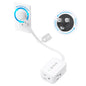 TROND Rotating Flat Plug Extension Cord Surge Protector 1.5ft, 3 AC, White