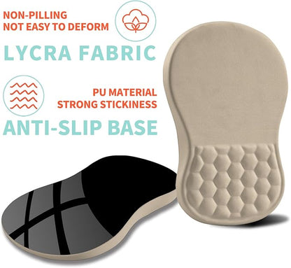 Ergonomic Mouse Pad Wrist Support with Memory Foam Massage Bulge, Carpal Tunnel Pain Relief Mousepad Wrist Rest for Mouse(12x8 inch, Apricot)