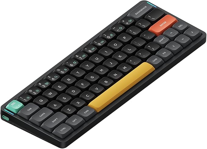 nuphy Air60 V2 Portable Wireless Keyboard 60% Low Profile Mechanical Keyboard Support QMK/VIA Compatible with Windows/mac OS/Linux Supports Bluetooth 5.1/2.4GHz/Wired (USB-C) Gateron Cowberry Switch