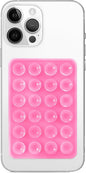 Silicone Suction Phone Case Mount, Non Slip Sticky Phone Grip for Cellphone, Silicon Adhesive Suction Cup Phone Mount, Strong Grip Holder for Selfies and Videos (Pink)