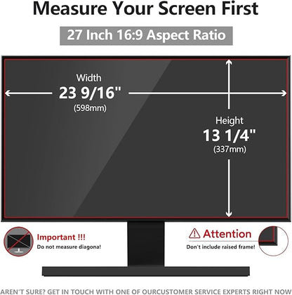 27 Inch Computer Privacy Screen Shield [2 Pack] for 16:9 Widescreen Desktop Monitor - Anti-Glare Blue Light Privacy Filter and Anti Spy Privacy Screen Protector Film