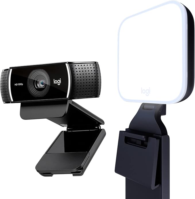 Logitech C922x Pro + Logitech for Creators Litra Glow - The Ultimate Solution for a Professional Look During Video-Calls