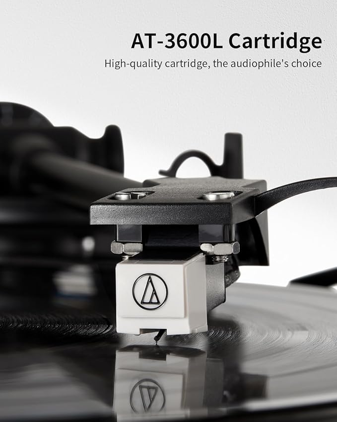 ANGELS HORN Turntable, Vinyl Record Player, Built-in Phono Preamp, Belt Drive 2-Speed, Adjustable Counterweight, AT-3600L (Upgraded Bluetooth Version)