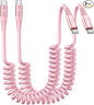 USB C to C Cable 3FT for Car, Coiled USB C Fast Charging Cable for iPhone 16, 2Pack Type C Cord for iPhone 15/Plus/Pro/Pro Max/Samsung Galaxy S23-Pink