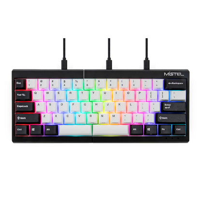 BAROCCOMiSTEL MD600 V3 RGB ORCA TKL Ergonomic Mechanical Keyboard, Cherry MX, Split Layout, PBT DoubleShot Keycap, Windows OS Compatible (Silent Red)