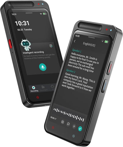 AI Voice Recorder with Playback, Digital Voice Recorder with AI Transcription, Summary, Translation, Full Touch Screen Recorder with 80GB, Audio Recorder Device for Meetings, Lectures, Interviews