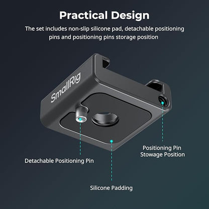 SmallRig Anti-Twist Cold Shoe Mount Adapter (2pcs) with 1/4"-20 Screws, for Flash LED Light Monitor Microphone, with Anti Twist Pins, Compatible with SmallRig Cage - 5032