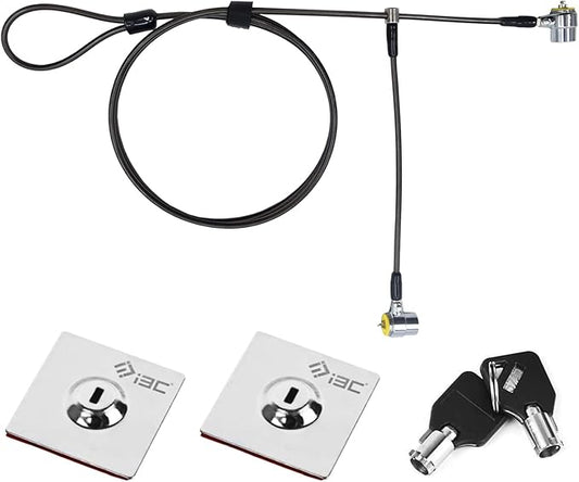 I3C Laptop Lock, Combination Security Lock Cable with Keys and Anchor Plate, Anti Theft Lock for Business Electronics, Monitors, Tablets, Smart Phones (2 Laptop Locks Head)